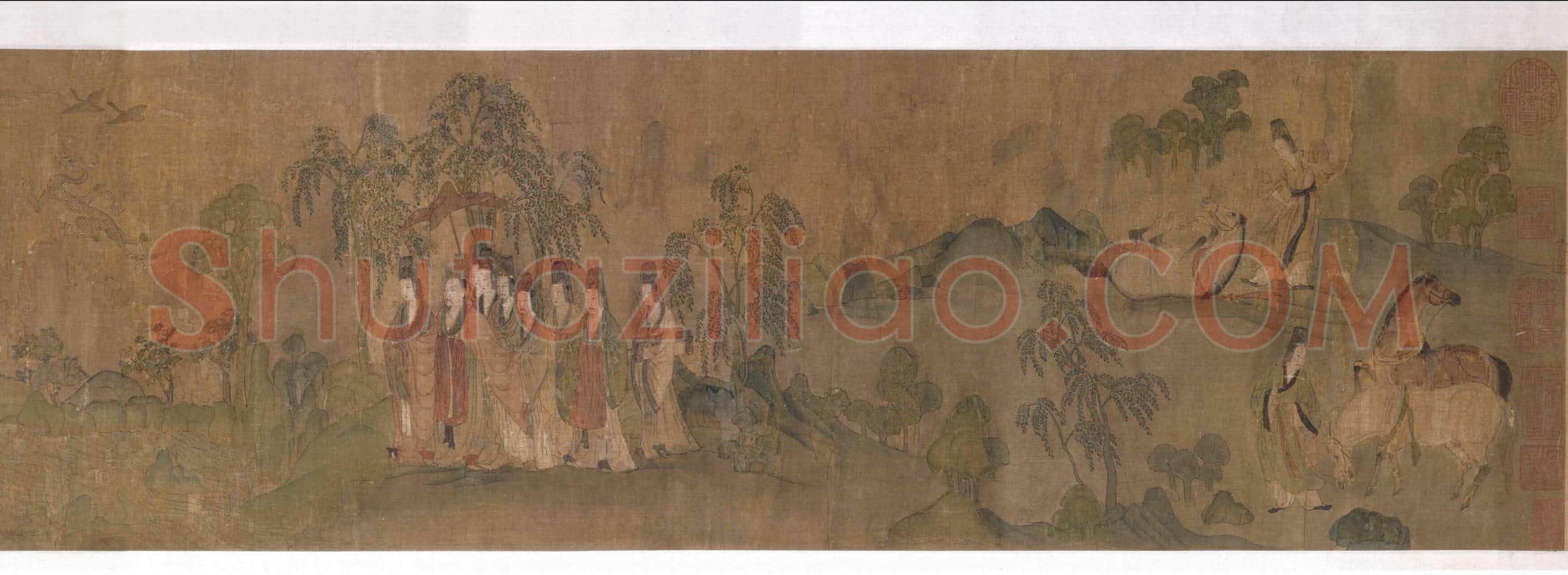东晋 传世名画 顾恺之(宋摹)洛神赋图 绢本_14