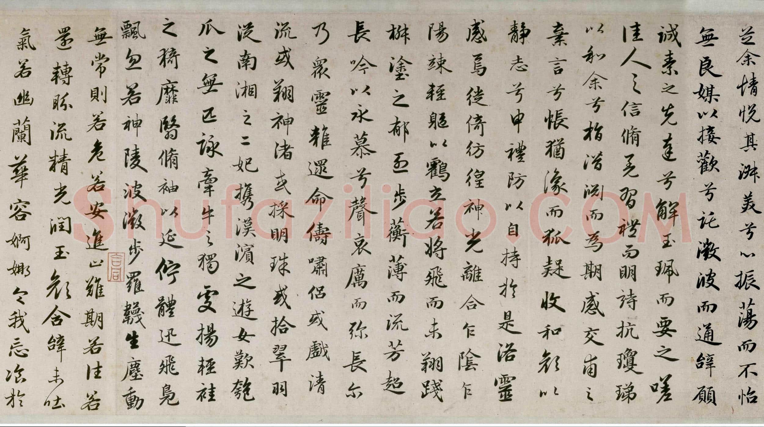 东晋 传世名画 顾恺之(宋摹)洛神赋图 绢本_4
