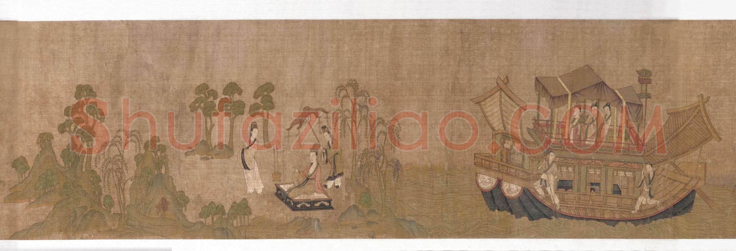 东晋 传世名画 顾恺之(宋摹)洛神赋图 绢本_9