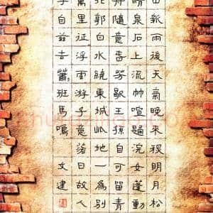 陈文建 硬笔隶书作品《唐人五律二首》图片欣赏